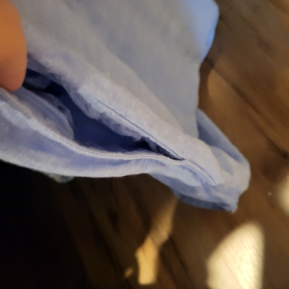 J. Crew 100% Linen Collared Button Down Shirt Mini Pockets Dress Size Large - Picture 7 of 7